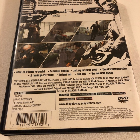 the Getaway (Sony PlayStation 2, 2003) - Complete with manual/poster - Picture 6 of 7